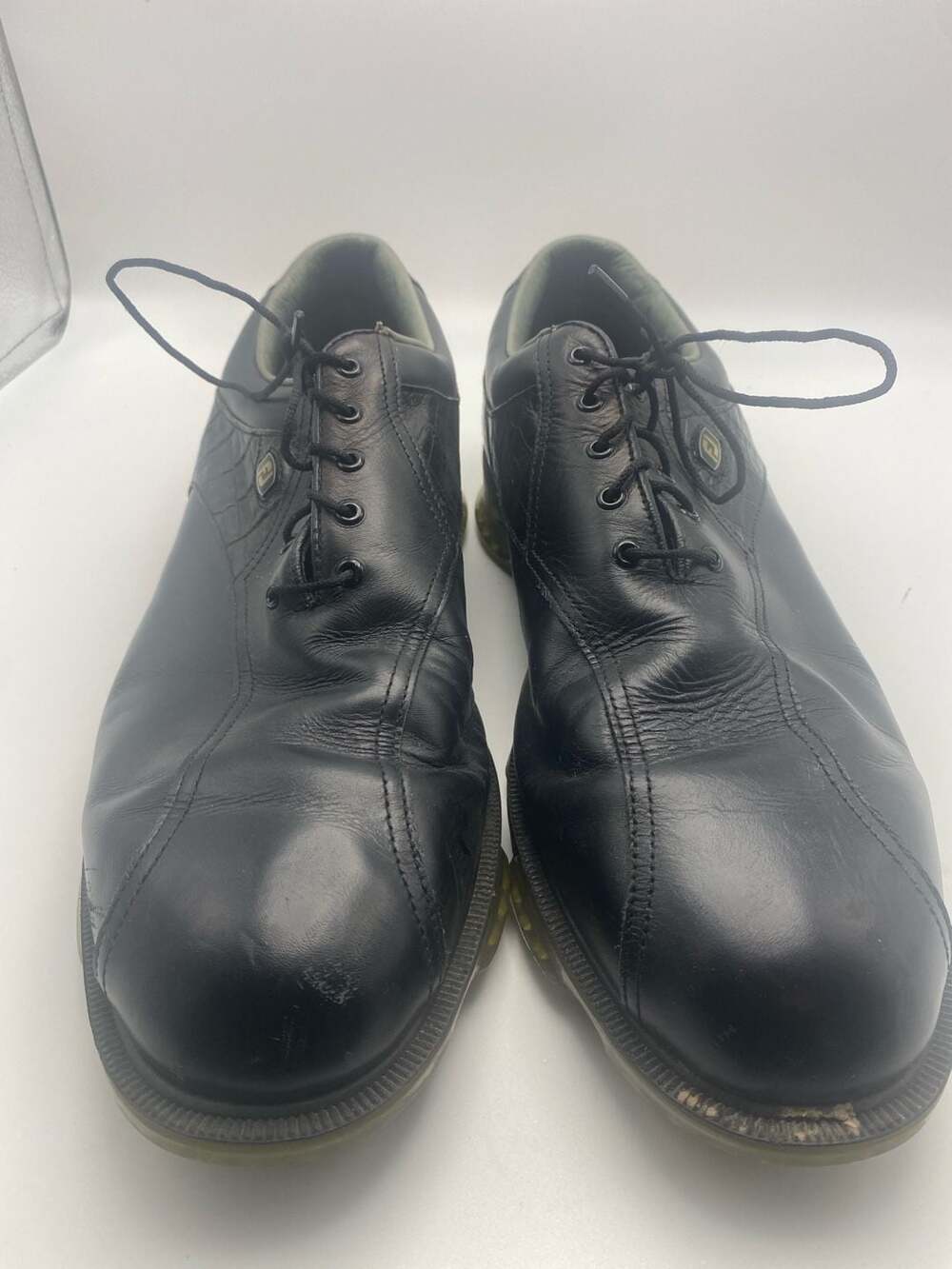 FootJoy DryJoys Tour Golf Shoes Size 14M Black Croc Leather (G1022)